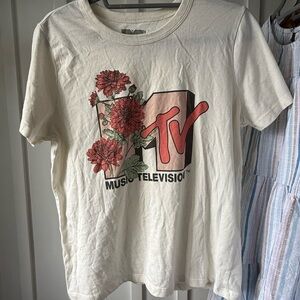 MTV Graphic Tee with Floral Design